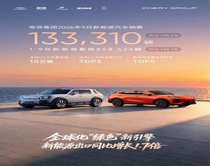 9月奇瑞新能源突破13万辆，中国新能源三